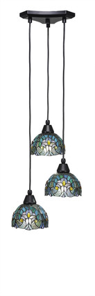 Toltec Lighting - 28-MB-9925 - Three Light Mini Pendant - Europa - Matte Black