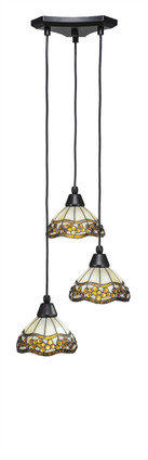 Toltec Lighting - 28-MB-9975 - Three Light Mini Pendant - Europa - Matte Black