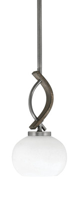 Toltec Lighting - 2901-GPDW-212 - One Light Mini Pendant - Monterey - Graphite & Painted Distressed Wood-look Metal