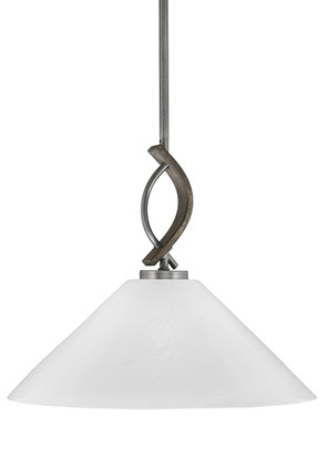 Toltec Lighting - 2901-GPDW-2161 - One Light Mini Pendant - Monterey - Graphite & Painted Distressed Wood-look Metal
