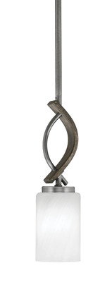 Toltec Lighting - 2901-GPDW-3001 - One Light Mini Pendant - Monterey - Graphite & Painted Distressed Wood-look Metal