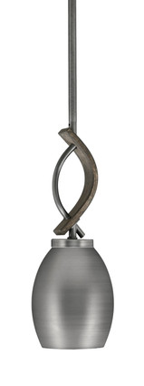 Toltec Lighting - 2901-GPDW-426-GP - One Light Mini Pendant - Monterey - Graphite & Painted Distressed Wood-look Metal