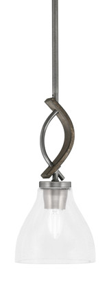 Toltec Lighting - 2901-GPDW-4760 - One Light Mini Pendant - Monterey - Graphite & Painted Distressed Wood-look Metal