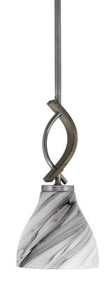 Toltec Lighting - 2901-GPDW-4769 - One Light Mini Pendant - Monterey - Graphite & Painted Distressed Wood-look Metal