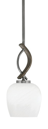 Toltec Lighting - 2901-GPDW-4811 - One Light Mini Pendant - Monterey - Graphite & Painted Distressed Wood-look Metal