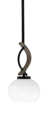 Toltec Lighting - 2901-MBDW-212 - One Light Mini Pendant - Monterey - Matte Black & Painted Distressed Wood-look Metal