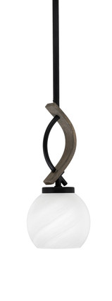 Toltec Lighting - 2901-MBDW-4101 - One Light Mini Pendant - Monterey - Matte Black & Painted Distressed Wood-look Metal