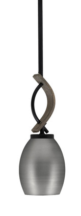 Toltec Lighting - 2901-MBDW-426-BN - One Light Mini Pendant - Monterey - Matte Black & Painted Distressed Wood-look Metal