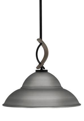 Toltec Lighting - 2901-MBDW-429-BN - One Light Mini Pendant - Monterey - Matte Black & Painted Distressed Wood-look Metal