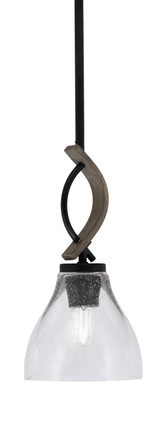 Toltec Lighting - 2901-MBDW-4760 - One Light Mini Pendant - Monterey - Matte Black & Painted Distressed Wood-look Metal