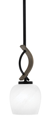 Toltec Lighting - 2901-MBDW-4811 - One Light Mini Pendant - Monterey - Matte Black & Painted Distressed Wood-look Metal