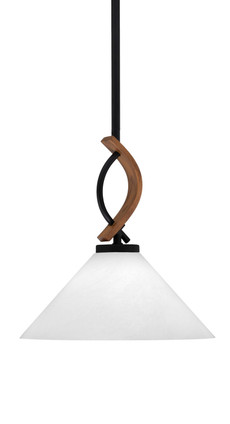 Toltec Lighting - 2901-MBWG-2121 - One Light Mini Pendant - Monterey - Matte Black & Painted Wood-look Metal
