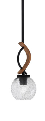 Toltec Lighting - 2901-MBWG-4102 - One Light Mini Pendant - Monterey - Matte Black & Painted Wood-look Metal