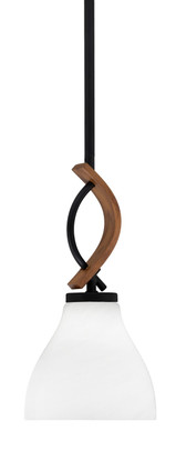 Toltec Lighting - 2901-MBWG-4761 - One Light Mini Pendant - Monterey - Matte Black & Painted Wood-look Metal