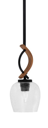Toltec Lighting - 2901-MBWG-4810 - One Light Mini Pendant - Monterey - Matte Black & Painted Wood-look Metal