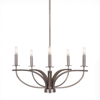 Toltec Lighting - 2905-GPDW - Five Light Chandelier - Monterey - Graphite & Painted Distressed Wood-look
