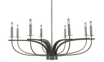 Toltec Lighting - 2908-GPDW - Eight Light Chandelier - Monterey - Graphite & Painted Distressed Wood-look
