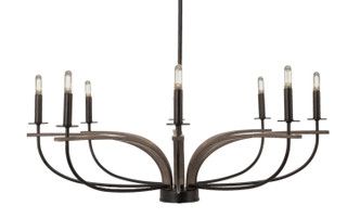 Toltec Lighting - 2908-MBDW - Eight Light Chandelier - Monterey - Matte Black & Painted Distressed Wood-look Metal