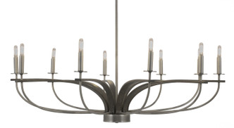 Toltec Lighting - 2910-GPDW - Ten Light Chandelier - Monterey - Graphite & Painted Distressed Wood-look Metal