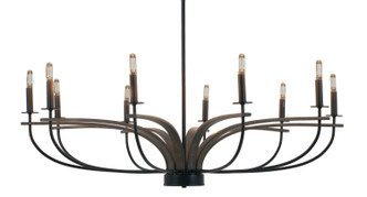 Toltec Lighting - 2910-MBDW - Ten Light Chandelier - Monterey - Matte Black & Painted Wood-look
