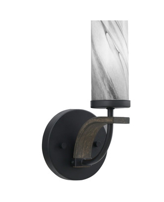 Toltec Lighting - 2911-MBDW-802 - One Light Wall Sconce - Monterey - Matte Black & Painted Distressed Wood-look Metal