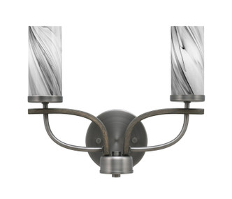 Toltec Lighting - 2912-GPDW-802 - Two Light Bath Bar - Monterey - Graphite & Painted Distressed Wood-look Metal