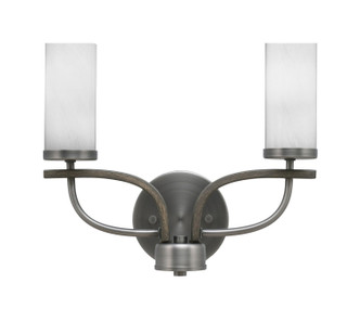 Toltec Lighting - 2912-GPDW-811 - Two Light Bathroom Lighting - Monterey - Graphite & Painted Distressed Wood-look