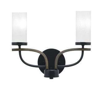 Toltec Lighting - 2912-MBDW-811 - Two Light Bath Bar - Monterey - Matte Black & Painted Distressed Wood-look Metal