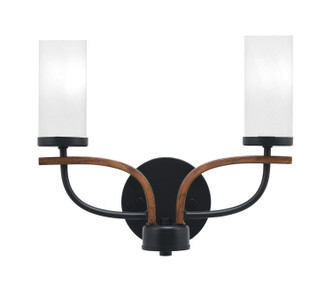 Toltec Lighting - 2912-MBWG-811 - Two Light Bath Bar - Monterey - Matte Black & Painted Wood-look Metal