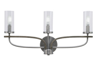 Toltec Lighting - 2913-GPDW-800 - Three Light Bathroom Lighting - Monterey - Graphite & Painted Distressed Wood-look