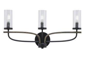 Toltec Lighting - 2913-MBDW-800 - Three Light Bath Bar - Monterey - Matte Black & Painted Distressed Wood-look Metal