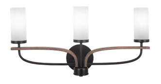Toltec Lighting - 2913-MBDW-801 - Three Light Bath Bar - Monterey - Matte Black & Painted Distressed Wood-look