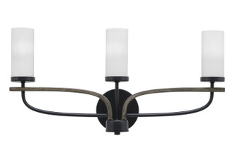 Toltec Lighting - 2913-MBDW-811 - Three Light Bath Bar - Monterey - Matte Black & Painted Distressed Wood-look Metal