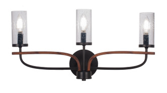 Toltec Lighting - 2913-MBWG-800 - Three Light Bath Bar - Monterey - Matte Black & Painted Wood-look