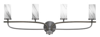 Toltec Lighting - 2914-GPDW-802 - Four Light Bathroom Lighting - Monterey - Graphite & Painted Distressed Wood-look