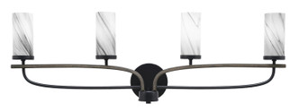 Toltec Lighting - 2914-MBDW-802 - Four Light Bath Bar - Monterey - Matte Black & Painted Distressed Wood-look Metal