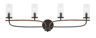 Toltec Lighting - 2914-MBWG-800 - Four Light Bathroom Lighting - Monterey - Matte Black & Painted Wood-look