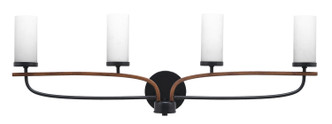 Toltec Lighting - 2914-MBWG-801 - Four Light Bathroom Lighting - Monterey - Matte Black & Painted Wood-look