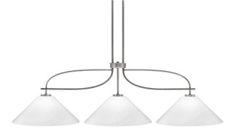 Toltec Lighting - 2936-GPDW-2161 - Three Light Billiard/Island - Monterey - Graphite & Painted Distressed Wood-look