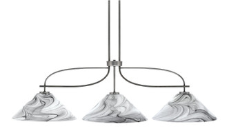 Toltec Lighting - 2936-GPDW-2169 - Three Light Island Pendant - Monterey - Graphite & Painted Distressed Wood-look Metal