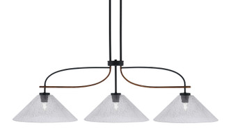 Toltec Lighting - 2936-MBWG-2162 - Three Light Island Pendant - Monterey - Matte Black & Painted Wood-look Metal