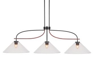 Toltec Lighting - 2936-MBWG-308 - Three Light Bar - Monterey - Matte Black & Painted Wood-look Metal