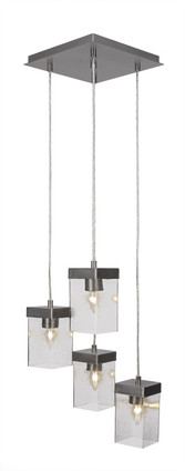 Toltec Lighting - 3214-GP-530 - Four Light Mini Pendant - Nouvelle - Graphite
