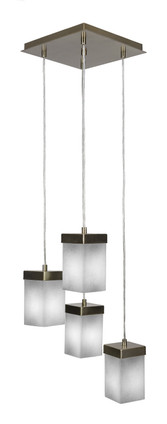Toltec Lighting - 3214-NAB-531 - Four Light Mini Pendant - Nouvelle - New Age Brass