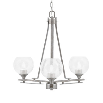 Toltec Lighting - 323-AS-4100 - Three Light Chandelier - Uptowne - Aged Silver