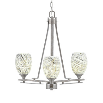 Toltec Lighting - 323-AS-5054 - Three Light Chandelier - Uptowne - Aged Silver