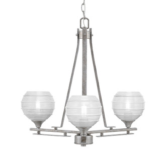 Toltec Lighting - 323-AS-5110 - Three Light Chandelier - Uptowne - Aged Silver