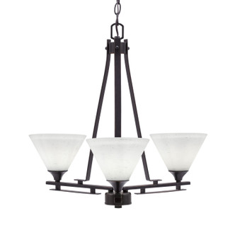 Toltec Lighting - 323-DG-312 - Three Light Chandelier - Uptowne - Dark Granite