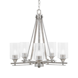 Toltec Lighting - 325-AS-300 - Five Light Chandelier - Uptowne - Aged Silver