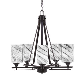 Toltec Lighting - 325-DG-549 - Five Light Chandelier - Uptowne - Dark Granite